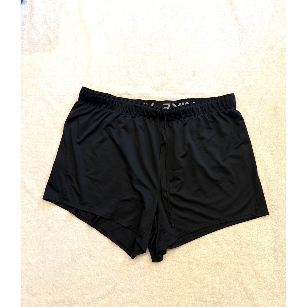 Nike Dri-FIT Womens Black Running Shorts Size 2X RN56323 Athletic Gym Workout